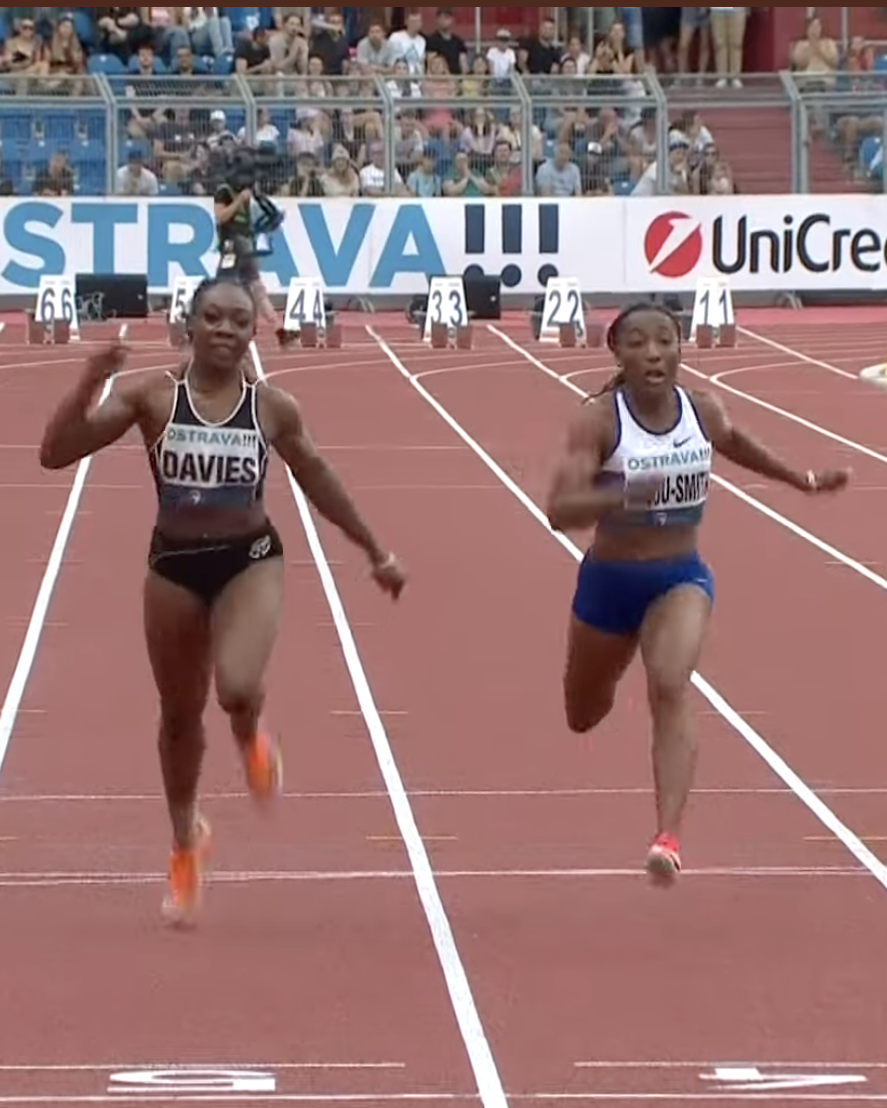 Thelma Davies wins 100m at Ostrava Golden Spike